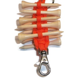 RedVex Paracord Golf Tee Holder - Orange - Holds 10 Golf Tees