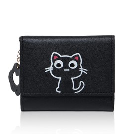 Cute Cat Purse, Women's Small PU Leather Cat Purse, Girls Black Cat Purse, Cute Purse Women's Small with Cat Claw Pendant Decoration, Black
