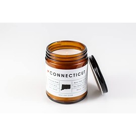 Connecticut State Candle - Rambling Caravan - Soy/Coconut Wax, Cotton Wick, Phthalate Free (7oz) Sea Salt and Orchid