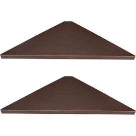 Corner Mounting Shelf,Easy to Install Wall Corner Shelf, Immitation with Hole Pattern,Set of 2 - Color: Brown