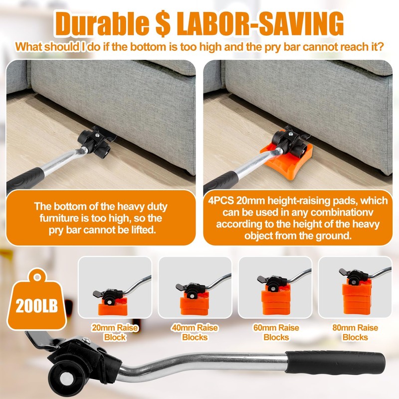 Heavy Duty Furniture Dolly 360° Rotating 4 Wheels, Furniture Movers