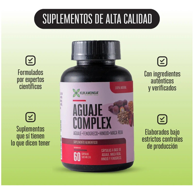 Aguaje Complex 60 Cápsulas - Fenogreco + Hinojo + Maca
