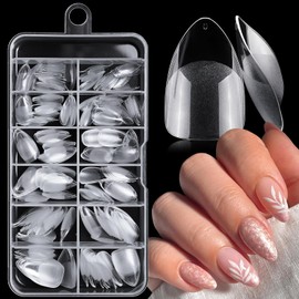 240pc Stiletto Gel Nail Tips Short Fake Nails Clear Press ons Nail, Short Stiletto Nails Tips Acrylic Nails Extension Soft Gel Nails Tip Full Cover Pointy False Nail Clear Artficial Fingernails