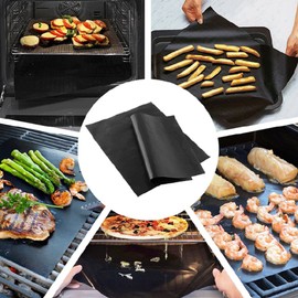 GEEKHOM BBQ Grill Mat, 40 x 33 cm Grill Mats Non-Stick Heat Resistant Baking Mats Reusable Baking Paper for Gas Grill, Charcoal Grill, Electronic Grill, Oven, Pack of 2