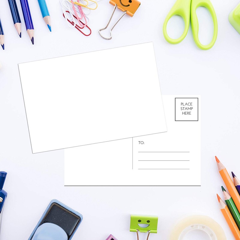 Home Advantage 50 Pack Blank Plain White 4x6 Postcards with