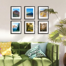 Marco De Fotos Decorativo,Muestra Fotos De 6 X 8" (Con Relleno) O Fotos De 9 X 12" (Sin Relleno),Pared Adecuada Para Decoración Del Hogar,Exhibición De Escritorio,Decoración De Oficina,Regalo (1 Pieza-Negra - 9x12")