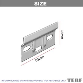 TERF® Kitchen Cabinet Wall Mounting Universal Hanger Support Plate Bracket 63mm X 38mm For Wall Mounting Cupboard Cabinet Hanging Including Fixing Screw - Pack of 8