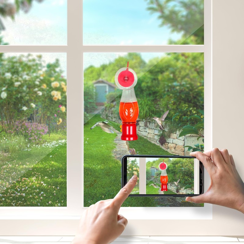 ORIENTOOLS Hummingbird Feeder 4Pack, Mini Hanging Flower Bird Feeders for