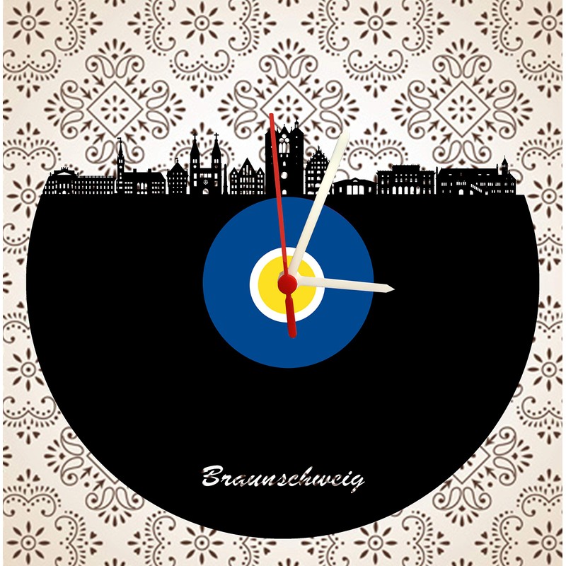 Brunswick Skyline Wall Clock Blue / Yellow Football Clock High-Quality