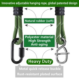 Heavy Duty Tree Swing Ropes Adjustable Extendable, Hammock Tree Swings Hanging Straps, for Outdoor Swings Hammock Playground Set Accessories，3.91ft(47") 1 Pcs Green