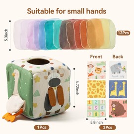 Youuys Baby Tissue Box Sensory Toy – Montessori Pulling Crinkle Tissue Toy for Babies 6–18 Months