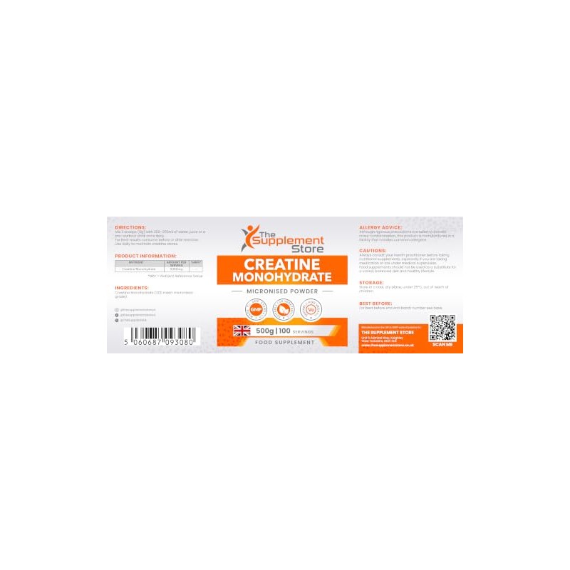 Micronised Creatine Monohydrate Powder 500g (500g)