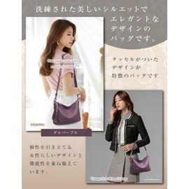 DIOSARK Women's Shoulder Bag, Crossbody Bag, Handbag, Tassel Decoration, Crossbody Bag, Crossbody Bag, PU Leather Pouch, Small, Lightweight, Mini, Crossbody Bag, Chic for Commuting to Work, dull