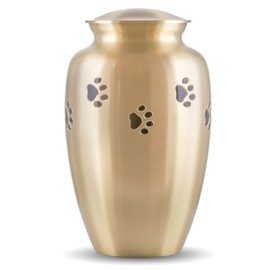 Best Friend Services Pet Urn - Ottillie Paws Memorial Pet Cremation Urns for Dogs and Cats Ashes Hand Carved Brass Memory Keepsake Urn