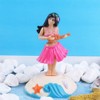 Pink Solar Powered Dancing Girl Swinging Hawaiian Girl Grass Skirt
