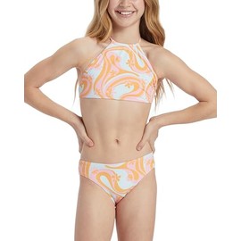 Billabong Girls' Standard in The Groove High Neck Two Piece Swim Set (Little Big Kids), Multi