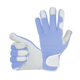 COLOURLINX Ladies Women Girls Adults Leather Gardening Gloves Thorn Proof Rigger Garden Work Gloves, Safety Working Gloves, Premium Quality, Protection Breathable Durable Gloves (Sky Blue, Xs)