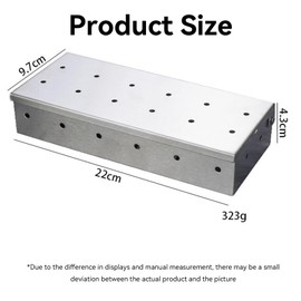 VZU Smoker BBQ Box, Meat Smoker, Gas BBQ Smoker Box, Grill Smoker Box, Stainless Steel Smoker Box, Smoke Box for Home, Garden, Outdoor Barbecue