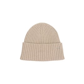 Armani Exchange Women's Ribbed Beanie Hat, Pale Gold