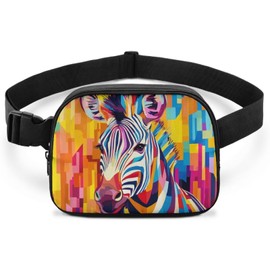 Kxyudcn Waist Bag for Women Abstract Zebra Art Waist Pack Travel Hiking Outdoor Fitness Fanny Pack with Adjustable Strap Soft Polyester Waist Bag with Smooth Zipper for Everyday Use