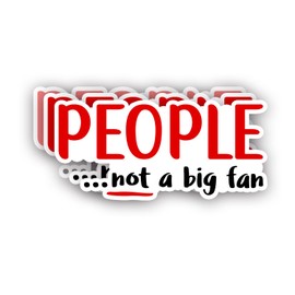 (3Pcs) People Not A Big Fan Sticker Funny Sarcastic Quotes Humorous Anti-Social Vinyl Decal for Tumbler Laptop Kindle Water Bottles Books Phone - Size 3x1.5 Inches