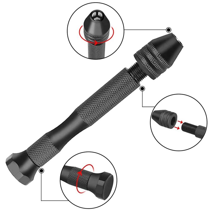 SeonFook Hand Drill, Micro Drill, Drill Bit Set, Stainless Steel,