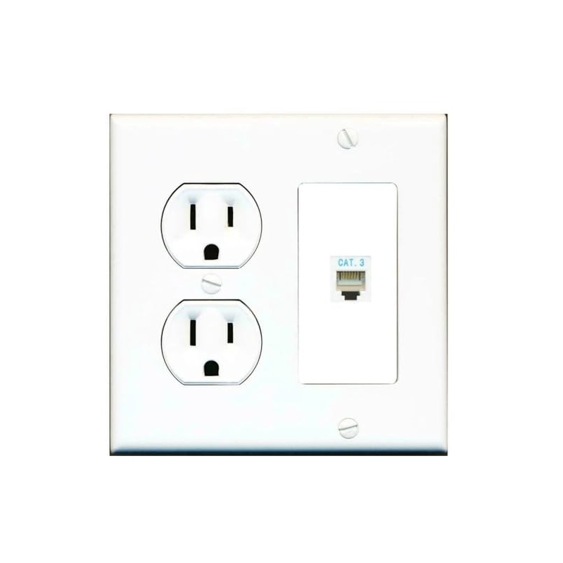 RiteAV [ 2 GANG ] 15 Amp Duplex Round Power
