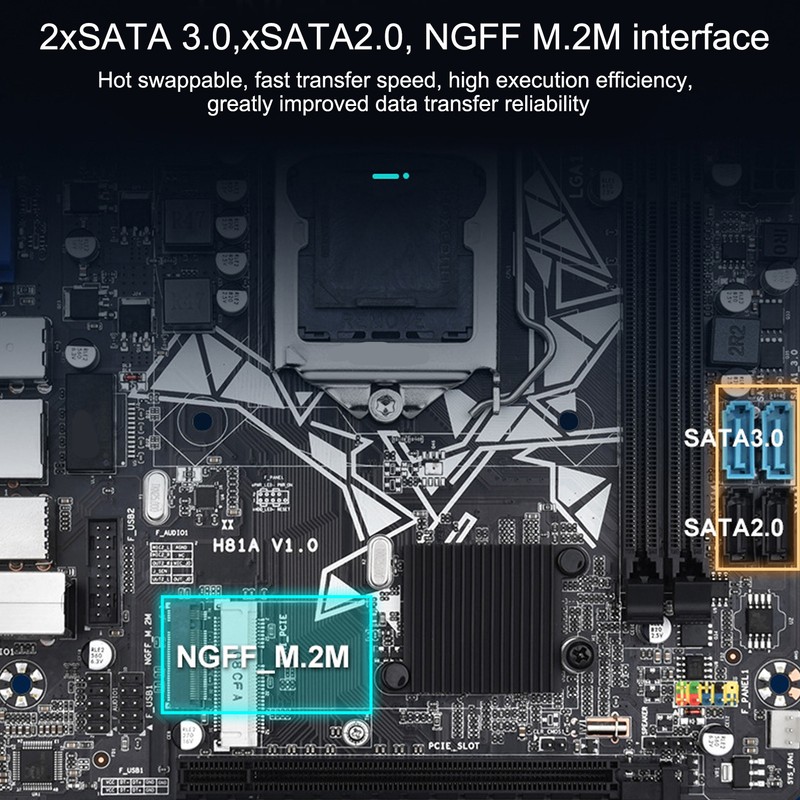 H81A Motherboard for LGA1150 DDR3 HD Multimedia Interface VGA Mini