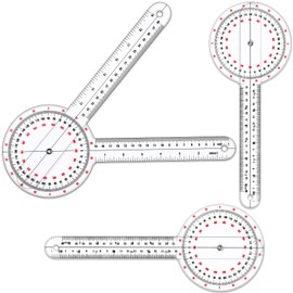 Zonon 3 Pcs Goniometer Transparent Orthopedic Angle Ruler Plastic 360 Degree Clear Goniometer Protractor Physical Therapy for Measurement Tool Angle Ruler Sports Training​(12 Inch)