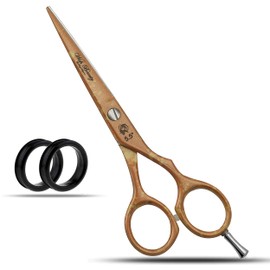 Wishbeauty Silver Line Natural Glow Hair Scissors 5.5 Inches Offset Design Forged Special German Steel, Hair Cutting Scissors Shears, Barber Hairdressing Scissor Razor Edge (Pre-Style Natural Glow)