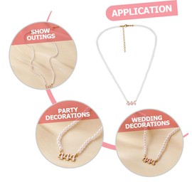 TOVINANNA Angel Digital Pearl Necklace for Women Clavicle Chain Fashion Pendant with Faux Pearls for Beach and Casual Outfits for Birthdays and Special Occasions