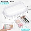 Hoolerry 3 Pcs Clear Hard Zipper Case Hard Plastic Pouch
