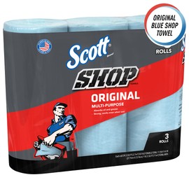 Scott Shop Towels Original (75143), Blue Towel, 9.4'x11' Wipe (30 Rolls of 55 Sheets, 10 Packs/Case, 1,650 Sheet Total)