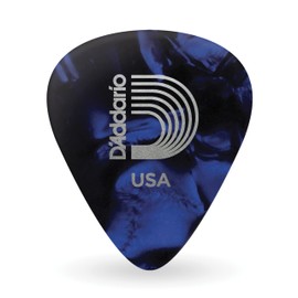 D'Addario Celluloid Guitar Picks - Guitar Accessories - Guitar Picks for Acoustic Guitar, Electric Guitar, Bass Guitar - Natural Feel, Warm Tone - Blue, Medium, 10-pack