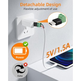 GELRHONR USB C auf 2-poliger Schraubklemmen-Adapter, 5 V Typ C auf 2-polig, lötfreier Konverter-Stecker für Heimwerker, USBC-Reparatur und kleine Geräte, 4 Stück