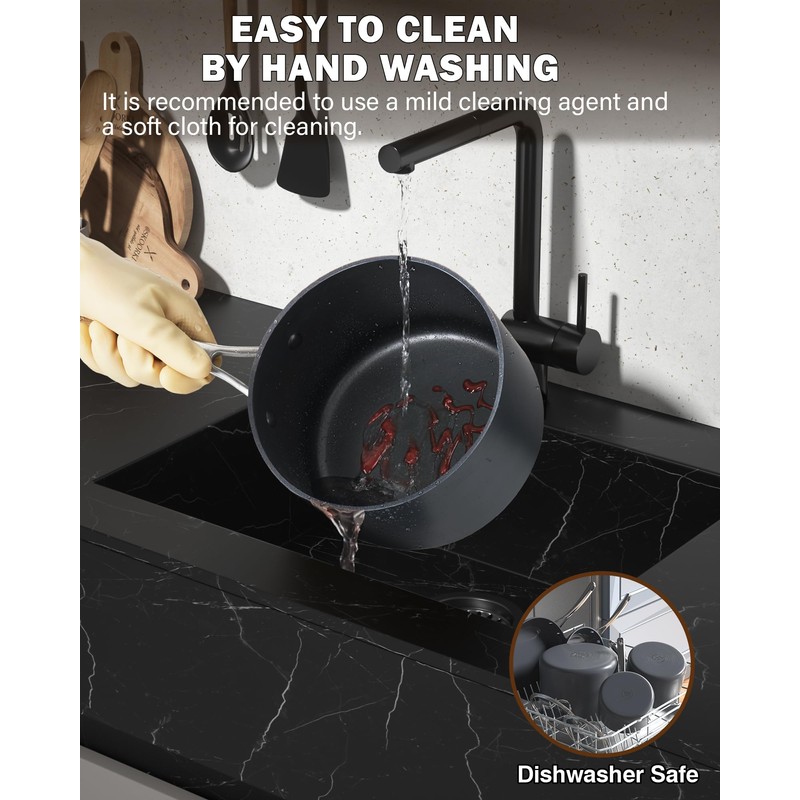 Cooks Standard 1-Quart Saucepan Hard Anodized Nonstick with Glass Lid,