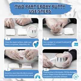 Epoxy Putty, Endhokn 10.5oz White Putty Stick Fix Leaks, Cracks and Fill Holes, Sculpting, Modeling, Epoxy Sculpt Clay for Metal, Ceramics, Plastic, Wood, Tile, Concrete 300g