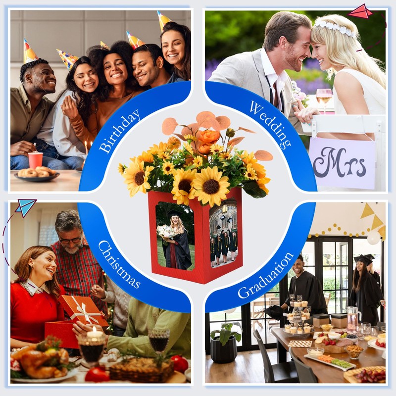 FOBSME 6 PCS Graduation Picture Box Centerpieces for Table 6/7