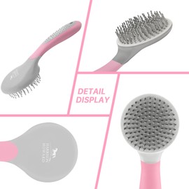 Harrison Howard Horse Mane and Tail Brush Horse Professional Grooming Brush Equestrian Detangler Non-Slip Brush Pink