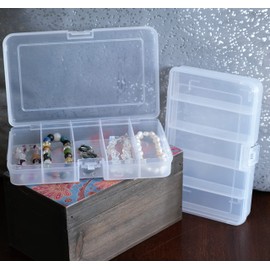 2 x Small 5 Compartment Boxes (Fishing Tackle/Bait/Lure/Accessories Storage)