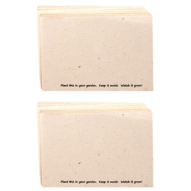 Handmade Seeded Plantable Recycled Note Paper 100 Sheets Each 6 x 4 Inches (2-Pack)