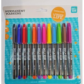 PEN+GEAR Pen + Gear Permanent Markers Fine Tip, 12 Count Assorted ~ Women-Owned Business