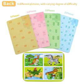 BBLIKE Kinderpuzzle 64 Stücke Puzzle für Kinder Puzzle ab 3 Vier schwierigkeitsgrade Lernspielzeug für Kinder 3 4 5 Jahren Alt (Zebra)