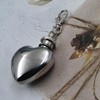 1 oz Heart-Shaped Mini Hip Flask with Keychain Cover and