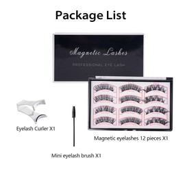 XFSRG Leichtes Magnetisches Wimpern Set 6 Paare Magnet Wimpern mit Clip und Bürste Wiederverwendbare Fake Lashes aus Mikrofaser Selbsthaftend Natürlicher Look (C)