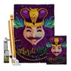 King Of Mardi Gras Burlap Garden House Flags Kit Springtime
