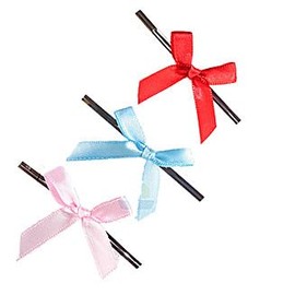 80 Pack Velvet Bows - Mini Satin Ribbon Twist Tie Bows DIY Twist Bow for Christmas Tree, Gift Wrapping, Wreaths, Garlands, Home Decor, & Wedding Party Celebrations