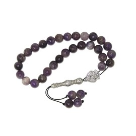 W65 Loose String Greek Komboloi Prayer Beads Worry Beads 10mm Amethyst Gemstone Handmade Design by Jeannieparnell