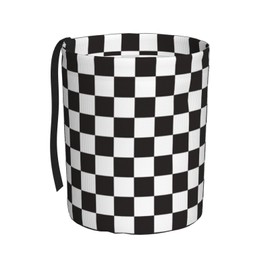 KXWQTRDD Car Trash Bag Black and White Chess Waterproof Trash Small Car Can Portable Collapsible Car Garbage Can Hanging for Back Seat Floor or Hanging Headrest Car Decor Road Trip Essentials