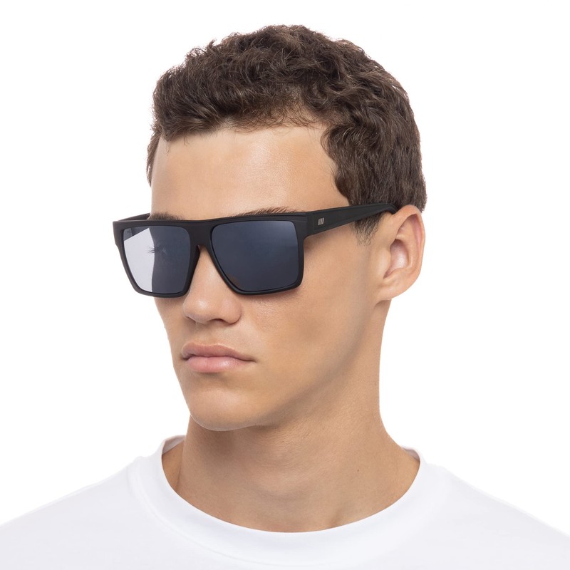 Le Specs Male Dirty Magic Black Rubber D-Frame Sunglasses
